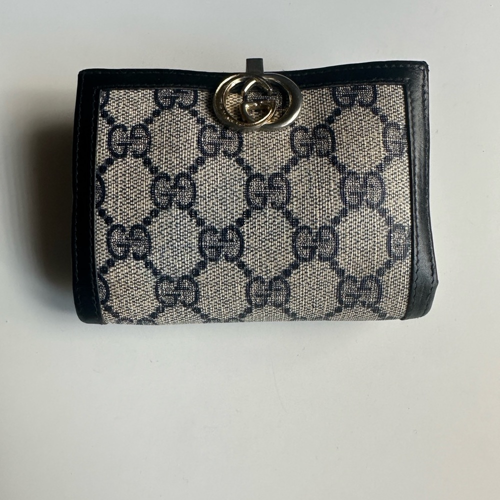 Vintage GUCCI women's canvas leather guccisima gg logo wallet